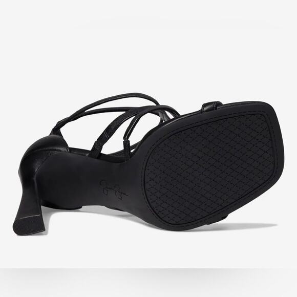 Jessica Simpson Aaralyn Black Leather Sandals Size 8.5 - Picture 3 of 4